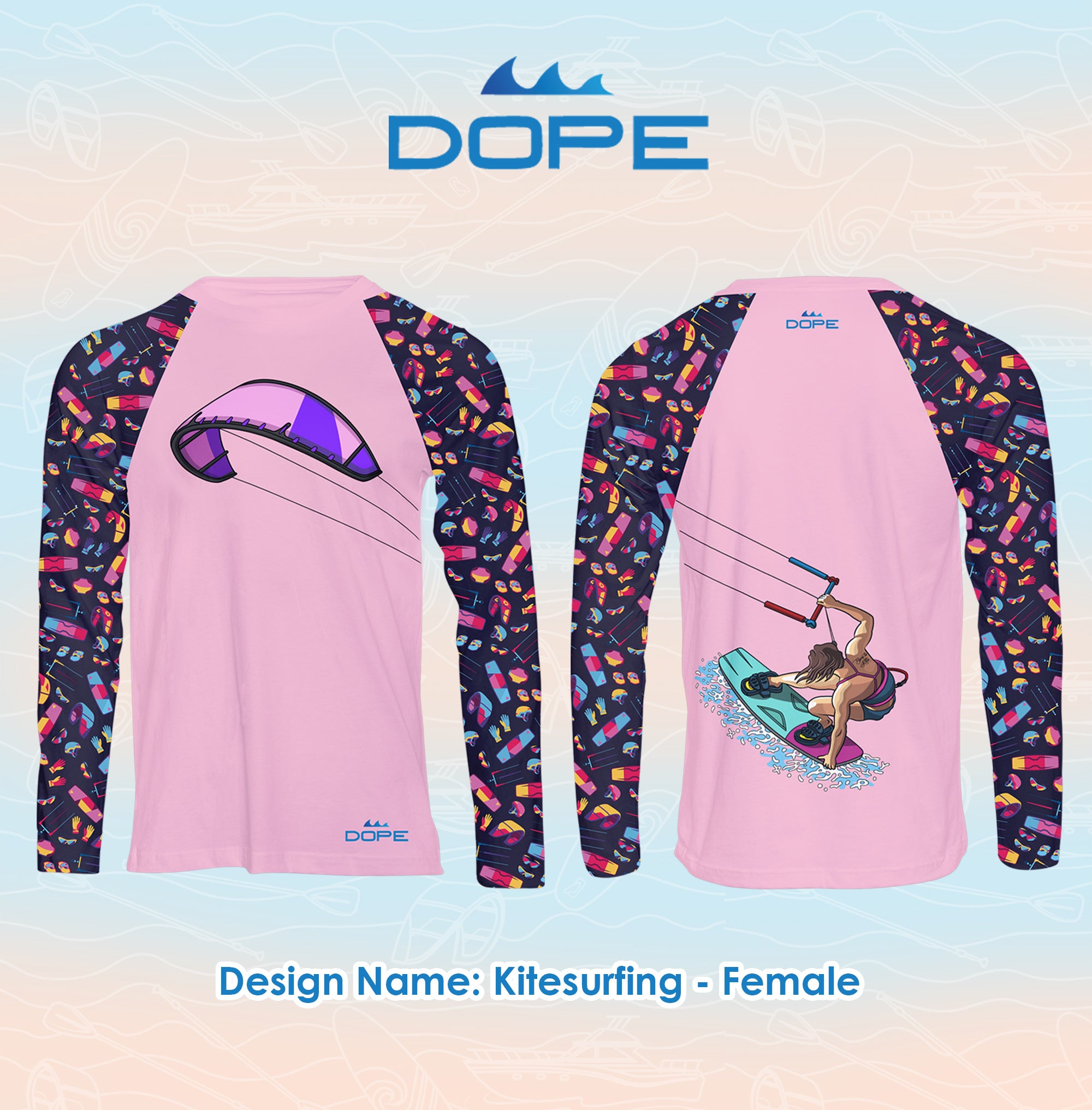 Kitesurfing - Long Sleeve Performance Female T-shirt